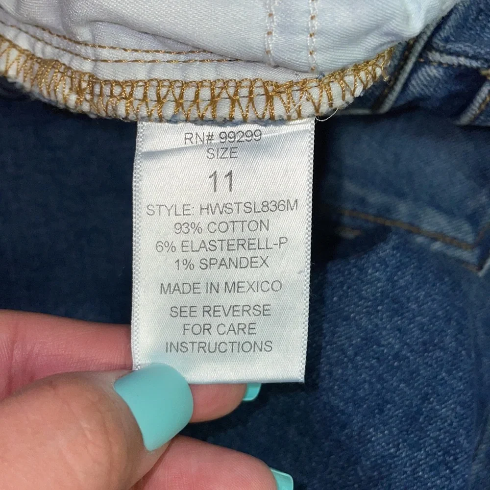 Fashionova Slit Side Hem Jeans - Blue - Size 11